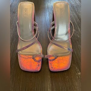 Iridescent Purple Strappy Heels